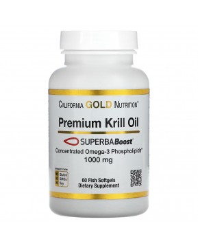 California Gold Nutrition, масло криля премиального качества с SUPERBABoost, 1000 мг, 60 капсул из рыбьего желатина California Gold Nutrition, масло криля премиального качества с SUPERBABoost, 1000 мг, 60 капсул из рыбьего желатина